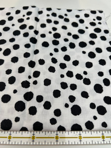 Black and White Cow or Dalmatian Spots fabric remnant