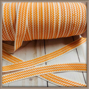 Orange Chevron 5/8" FOE Ribbon Fold Over Elastic By The Yard Picture 0 Orange Chevron 5/8" FOE Ribbon Fold Over Elastic By The Yard Picture 0