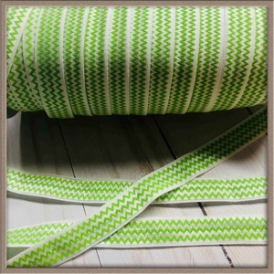 Lime Chevron 5/8" FOE Ribbon Fold Over Elastic By The Yard Picture 0 Lime Chevron 5/8" FOE Ribbon Fold Over Elastic By The Yard Picture 0