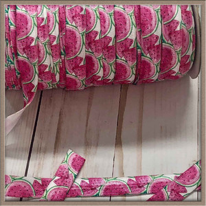 Watercolor Watermelon 5/8" FOE Ribbon Fold Over Elastic By The Yard Picture 0 Watercolor Watermelon 5/8" FOE Ribbon Fold Over Elastic By The Yard Picture 0