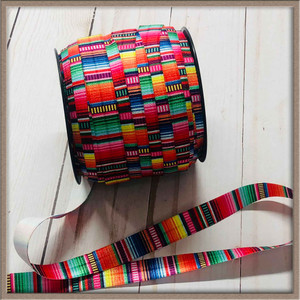Serape Stripe 5/8" FOE Ribbon Fold Over Elastic By The Yard Picture 0 Serape Stripe 5/8" FOE Ribbon Fold Over Elastic By The Yard Picture 0