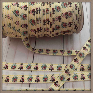 Happy Ladybug 5/8" FOE Ribbon Fold Over Elastic By The Yard Picture 0 Happy Ladybug 5/8" FOE Ribbon Fold Over Elastic By The Yard Picture 0