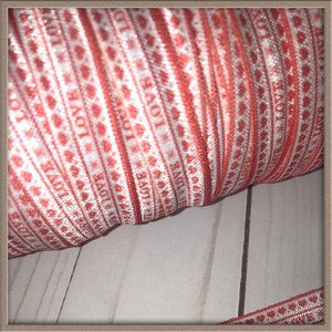 Love and Heart 5/8" FOE Ribbon Fold Over Elastic By The Yard Picture 0 Love and Heart 5/8" FOE Ribbon Fold Over Elastic By The Yard Picture 0