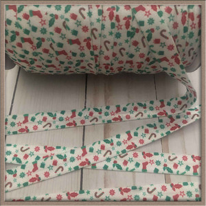 Stockings and Candy Cane 5/8" FOE Ribbon Fold Over Elastic By The Yard Picture 0 Stockings and Candy Cane 5/8" FOE Ribbon Fold Over Elastic By The Yard Picture 0