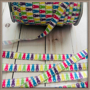 Colorful Easter Bunny 5/8" FOE Ribbon Fold Over Elastic By The Yard Picture 0 Colorful Easter Bunny 5/8" FOE Ribbon Fold Over Elastic By The Yard Picture 0