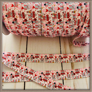 Valentine Elephants 5/8" FOE Ribbon Fold Over Elastic By The Yard Picture 0 Valentine Elephants 5/8" FOE Ribbon Fold Over Elastic By The Yard Picture 0