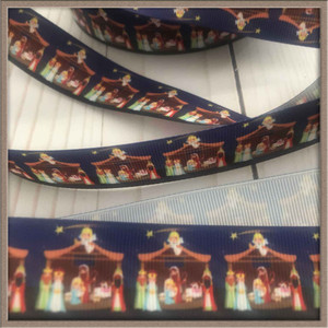 Nativity Christmas 1" Grosgrain Ribbon By The Yard Picture 0