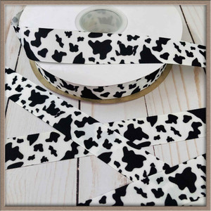 Large Cow Spots in Black and White 1" Grosgrain Ribbon By The Yard Picture 0 Large Cow Spots in Black and White 1" Grosgrain Ribbon By The Yard Picture 0
