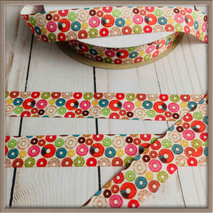 Colorful Donuts 1" Grosgrain Ribbon By The Yard Picture 0 Colorful Donuts 1" Grosgrain Ribbon By The Yard Picture 0