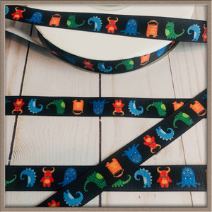 Silly Monster 5/8" Grosgrain Ribbon By The Yard Picture 0