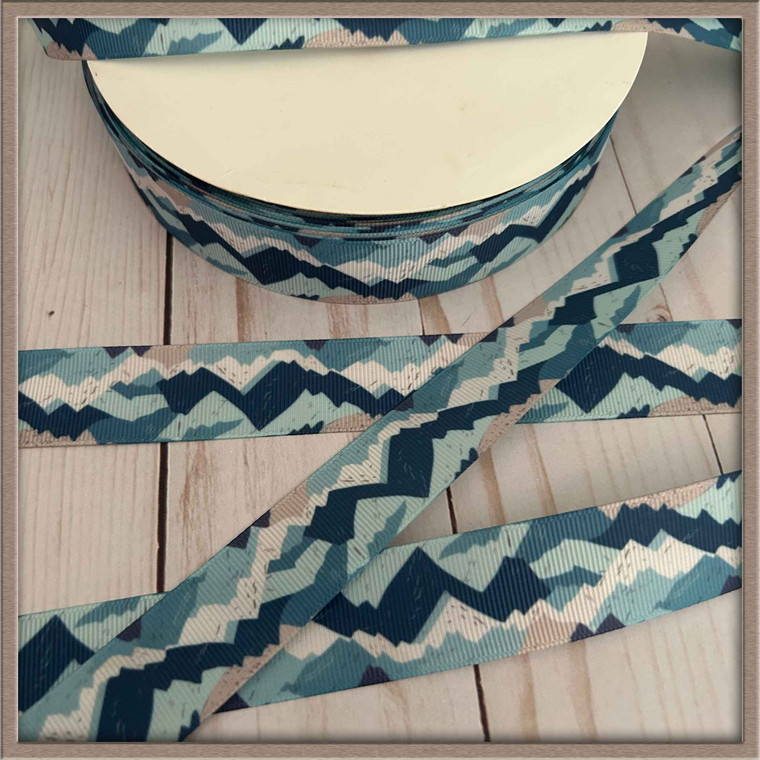 Mountain Ridges 1" Grosgrain Ribbon By The Yard Picture 1