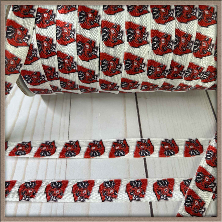 wisconsin badger fold over elastic in frame