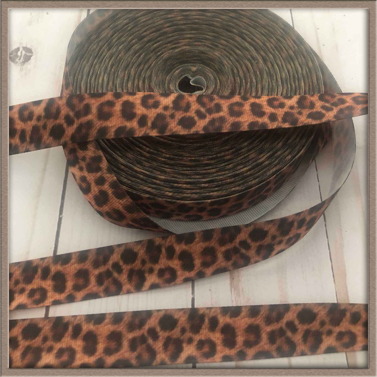 Leopard 7/8"  Grosgrain Ribbon By The Yard Picture 0