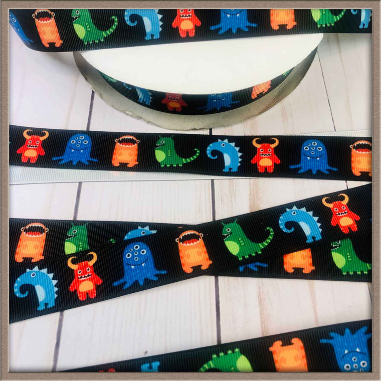 Silly Monster 7/8" Grosgrain Ribbon By The Yard Picture 0