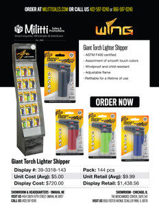 Giant Torch Lighter Shipper - 144pcs