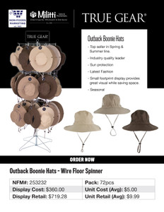 Outback Boonie Hats Wire Floor Spinner Outback Boonie Hats Wire Floor Spinner