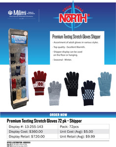 Premium Texting Gloves Shipper - 72pcs Premium Texting Gloves Shipper - 72pcs