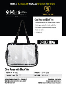 $11.99 Clear Purses with Black Trim