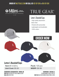 $9.99 Letter L Baseball Caps