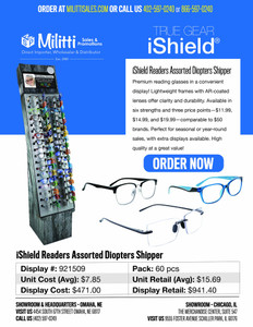iShield Readers Assorted Diopters Shipper - 60pcs iShield Readers Assorted Diopters Shipper - 60pcs