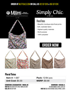 $9.99 Floral Totes $9.99 Floral Totes
