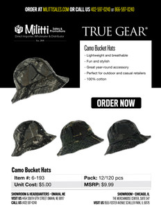 $9.99 Pro Guide Camo Bucket Hats