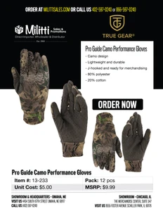 $9.99 Pro Guide Camo Performance Gloves