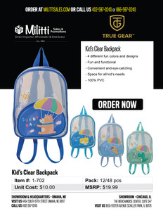 $19.99 Kid's Clear Backpack