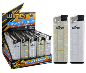 $1.49 Glitter Fixed Flame Electronic Lighter (50/1000) (1000 lighters per quantity ordered)