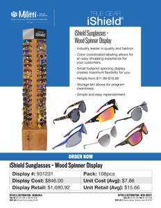 iShield Assorted Sunglasses - 72pc Wood Spinner Display - 108pcs iShield Assorted Sunglasses - 72pc Wood Spinner Display - 108pcs