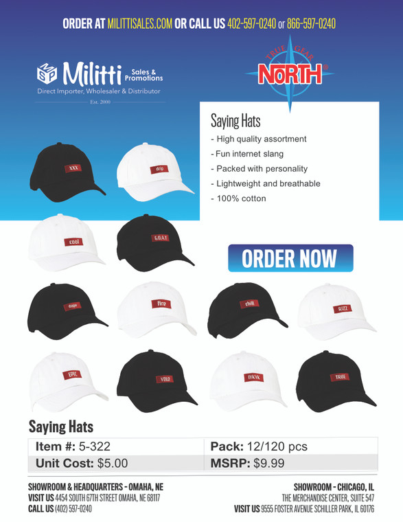 $9.99 Saying Hats