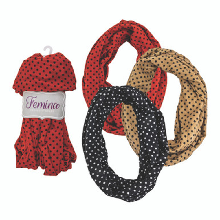 $9.99 Chloe - Infinity Scarf with Polka Dot Design