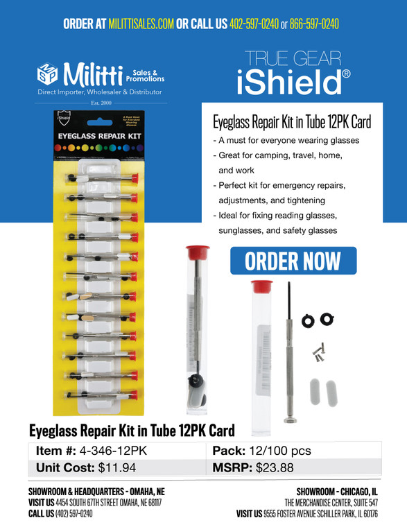 $23.88 Eyeglass Repair Kit in Tube 12PK Card