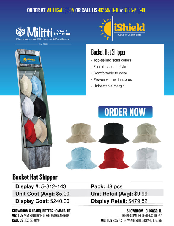 Bucket Hat Shipper - 48pcs