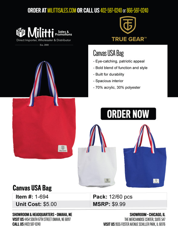 $9.99 Canvas USA Bag