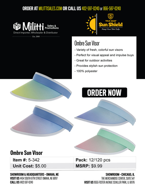 $9.99 Ombre Sun Visor