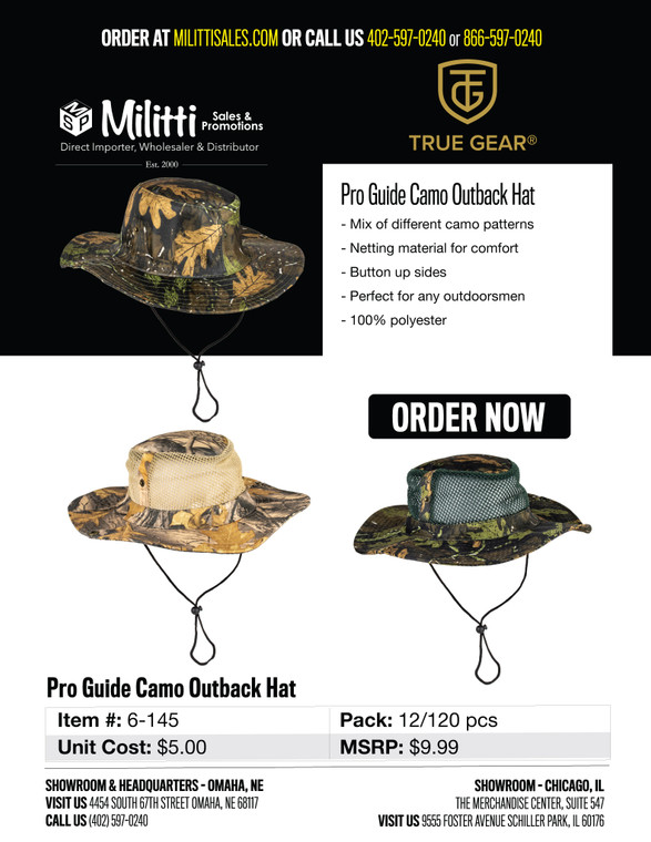 $9.99 Pro Guide Camo Outback Hat