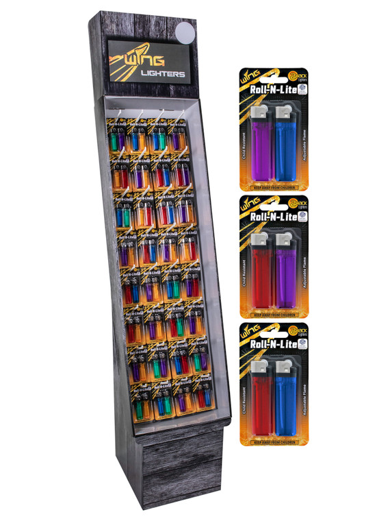 2 Pack Rolling Light Lighter Shipper - 288pcs