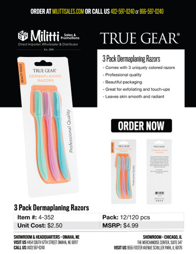 Dermaplane Razor Printed Pattern $4.99 3 Pack Dermaplaning Razors