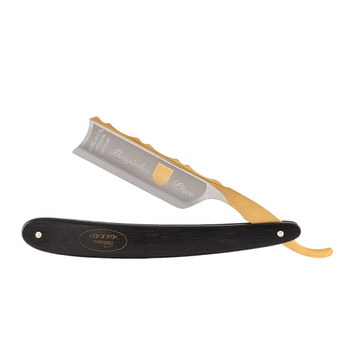 Dovo - Straight Razor 3 BERGISCHER LÖWE, 6/8", Black Ebony, German Solingen (36830)