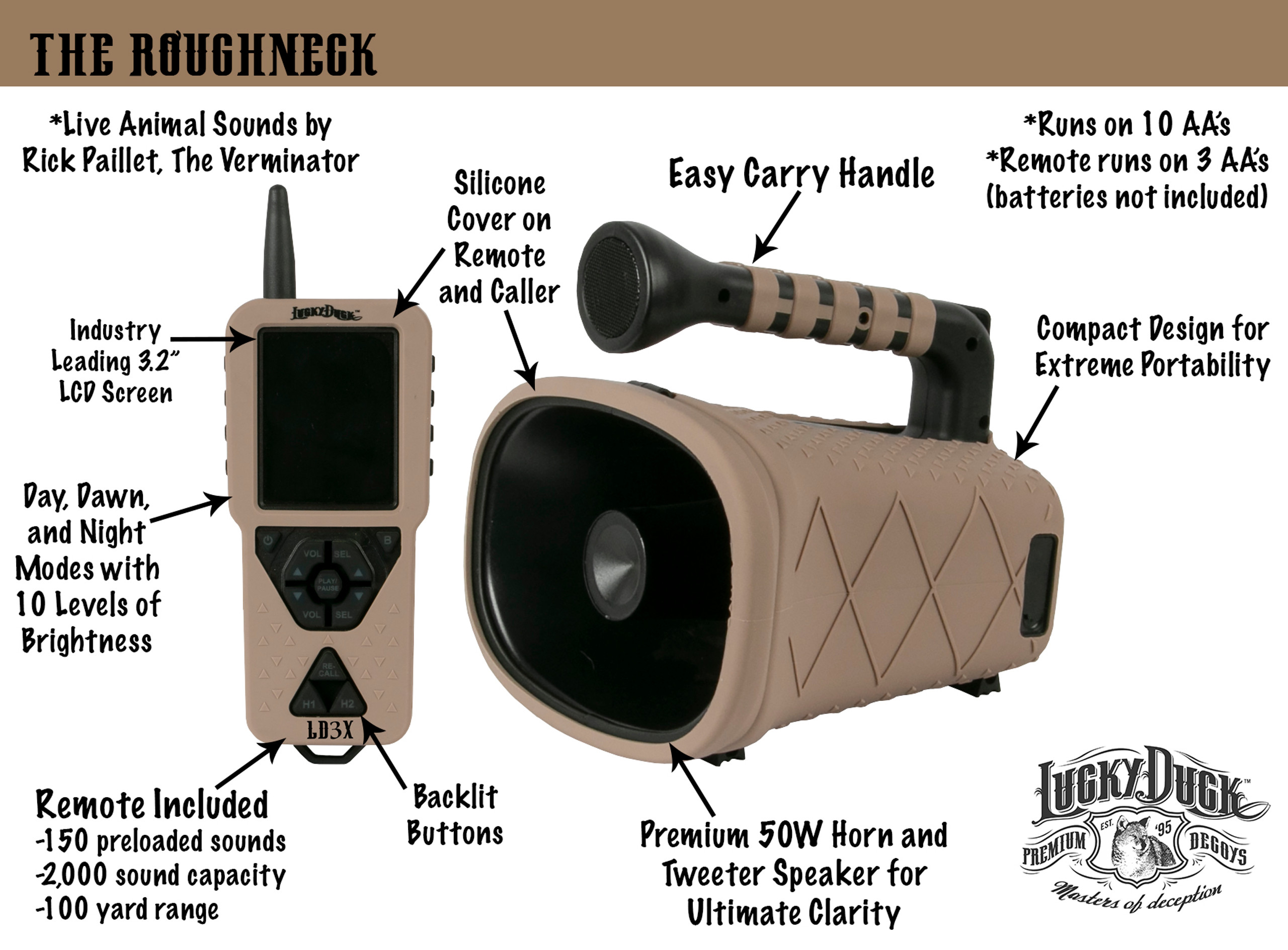 The Roughneck E Caller Lucky Duck Predator Calls