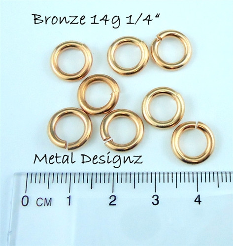 Bronze Jump Rings 14 Gauge 1/4