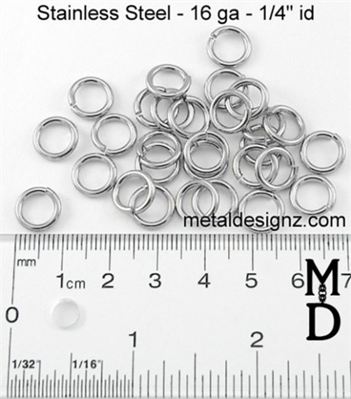 Stainless Steel 7mm I.D. 16 Gauge Jump Rings, 1/4 oz (~26 rings) –  Beaducation