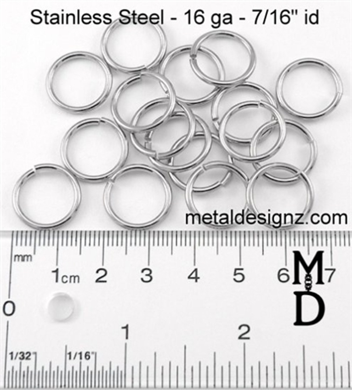 Square Wire Stainless Steel Jump Rings 16g 7/32 ID - Metal Designz