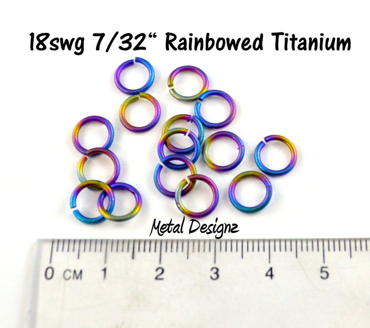 Rainbowed Anodized Titanium Jump Rings 18 Gauge 7 32 Id Metal