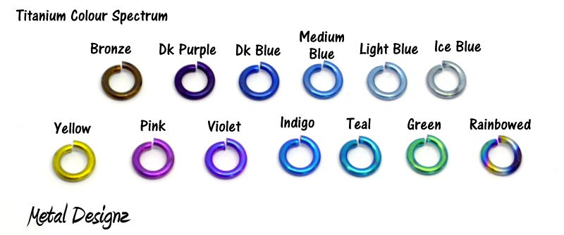 Anodized Titanium Jump Rings 18 Gauge 7/32