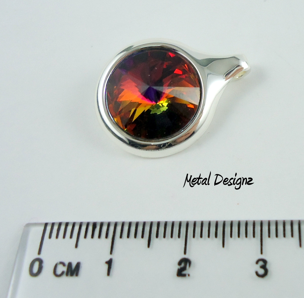 Rivoli Pendant Setting - 14mm - Silver plated - Metal Designz