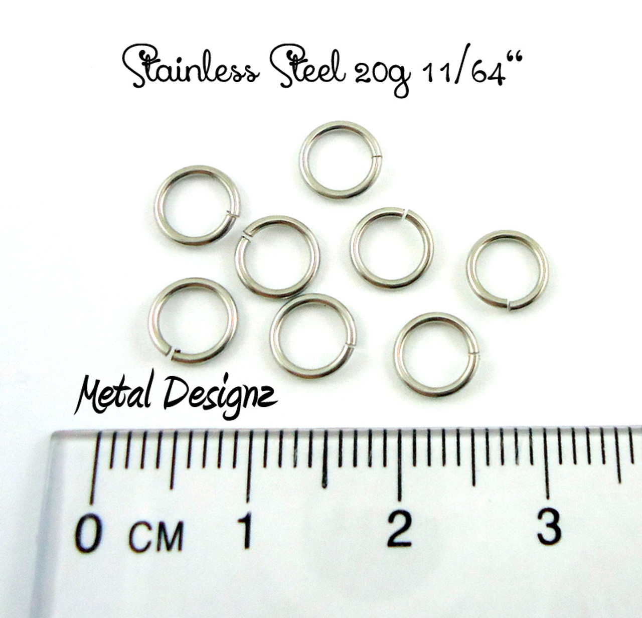 Stainless Steel Jump Rings 20 Gauge 13/64 id. - Metal Designz