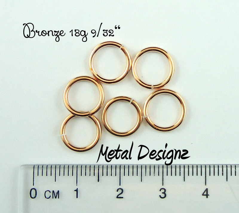 Bronze Jump Rings 18 Gauge 9/32" id. Metal Designz