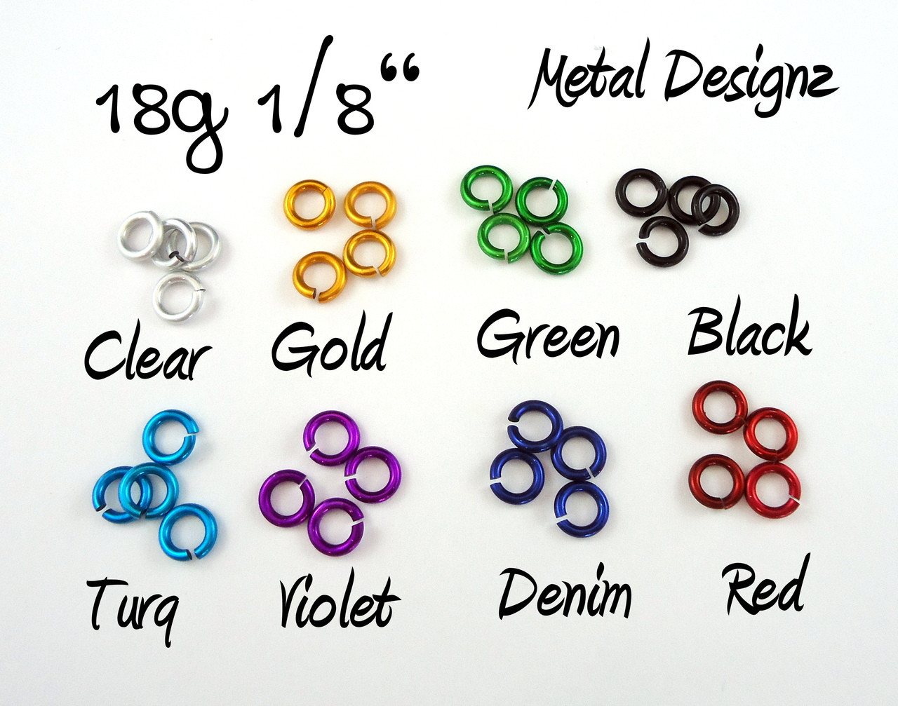 1/2 Pound Black Anodized Aluminum Jump Rings 16G 1/4 ID (1800+ Rings)